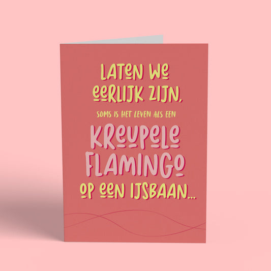 Kreupele Flamingo Kaart Card Cherries on Top Foundation 
